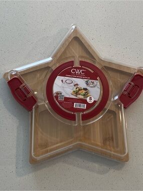 With Color Texas Lone Star Shaped Charcuterie
Board with Cover Đ 6
Compartments,